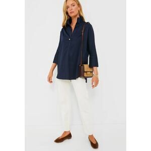 Tuckernuck Navy Willow Blouse Womens XS Popover Top Extra Small